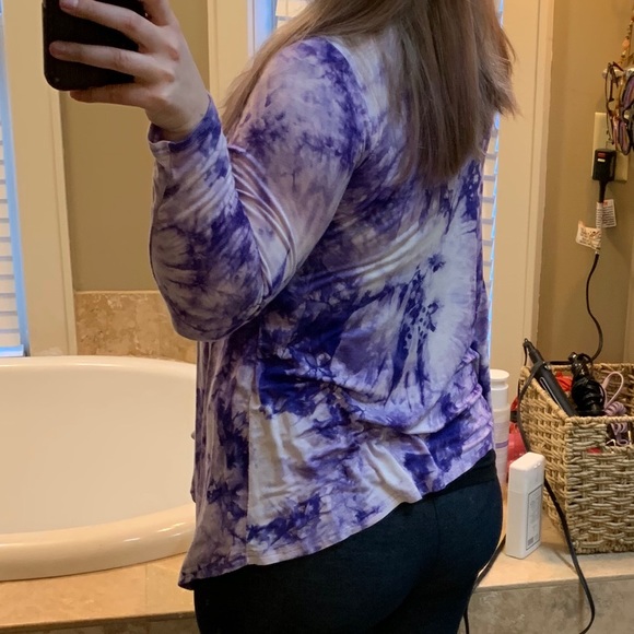 πππ€ S/M Purple Tie-Dye Long-Sleeve Open - Picture 3 of 5